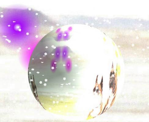 Boule avec reflet d'Orkan et de Psyché
