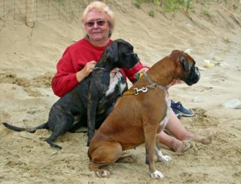 Monique BROUILLAUD à l'île de Ré avec Beauty et Umay